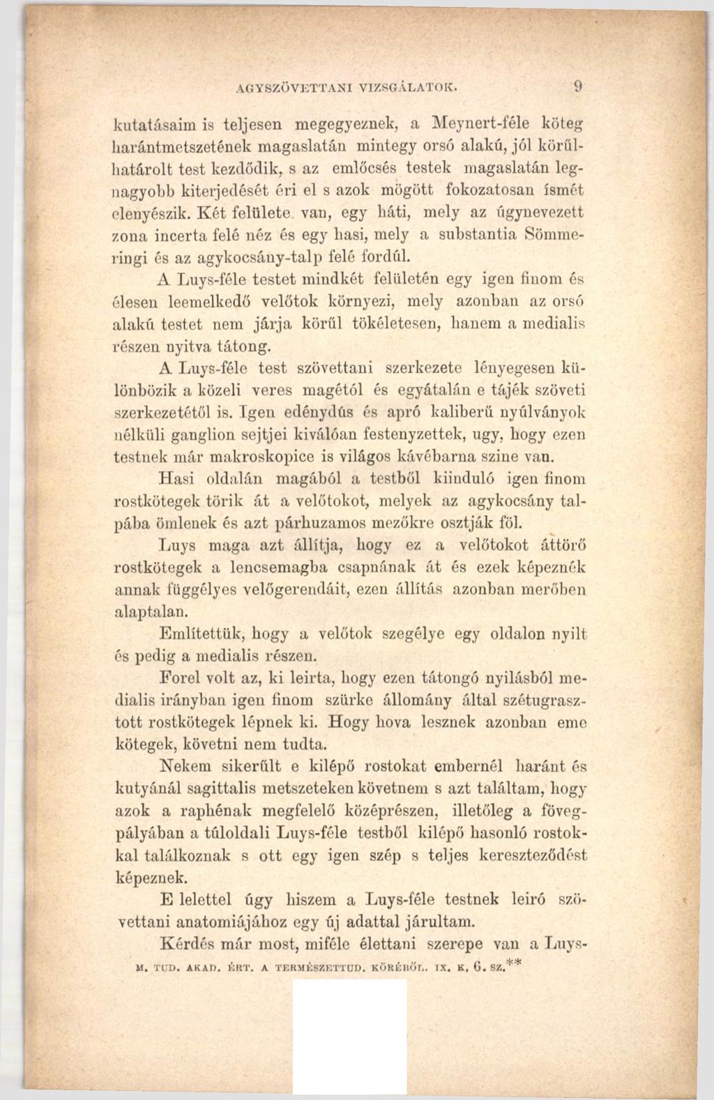 AGY SZÖVETTAN I VIZSGÁLATOK.