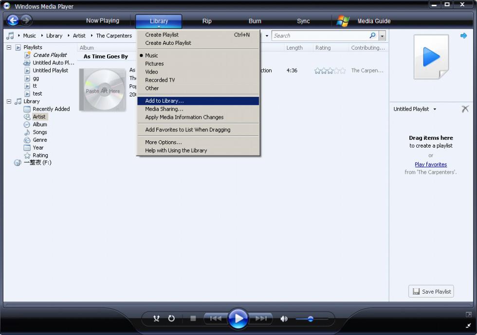 A számítógépen vagy számítógép hálózatban máshol tárolt zene és fotó fájlok hozzáadása 1 Válassza ki a Start > Az összes program > Windows Media Player lehetőséget a