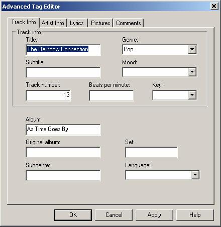 4.5.5 Zeneszám információk szerkesztése a Windows Media Player segítségével 1 Kattintson a Könyvtár fülre.