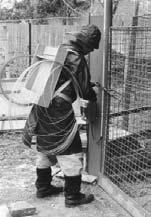Postava Žida vo fašiangovej obchôdzke v Mlieènej (foto József Liszka, 2000) Postava drotára vo fašiangovej obchôdzke v Mlieènej (foto József Liszka, 2000) tovariš, po òom nasleduje zberaè vajec,