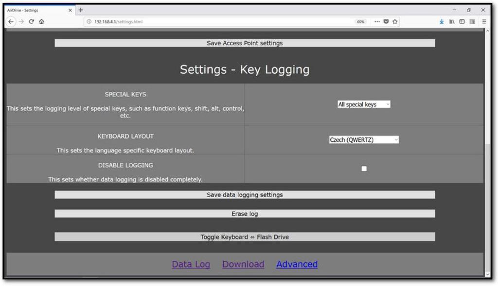 192.168.4.1, kattintson a Settings (Beállítások). 2. A beállításokban megváltoztathatja: a) A hozzáférési pont beállításait (Settings Access Point): i.