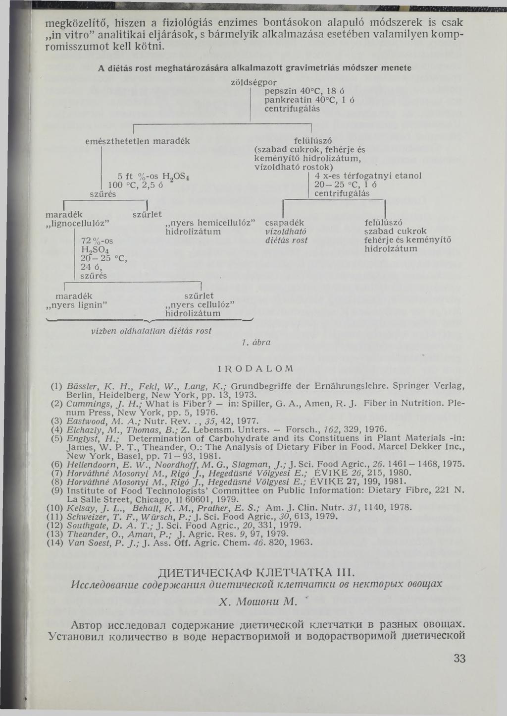 лаяк жнаюивтяшювгв megközelítő, hiszen a fiziológiás enzimes bontásokon alapuló módszerek is csak in vitro analitikai eljárások, s bármelyik alkalmazása esetében valamilyen kompromisszumot kell kötni.