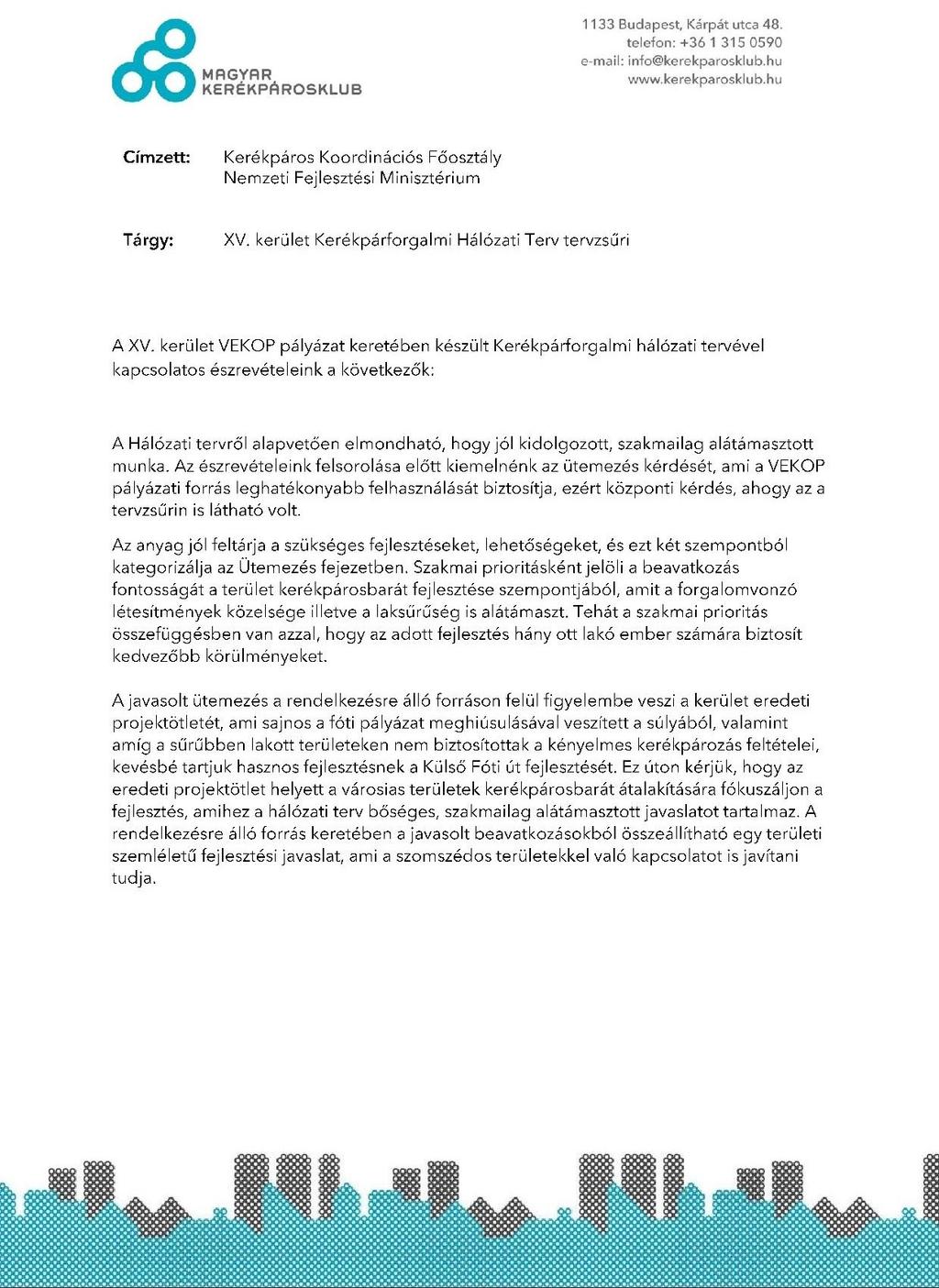 7.7 Magyar Kerékpárosklub észrevételei 108.