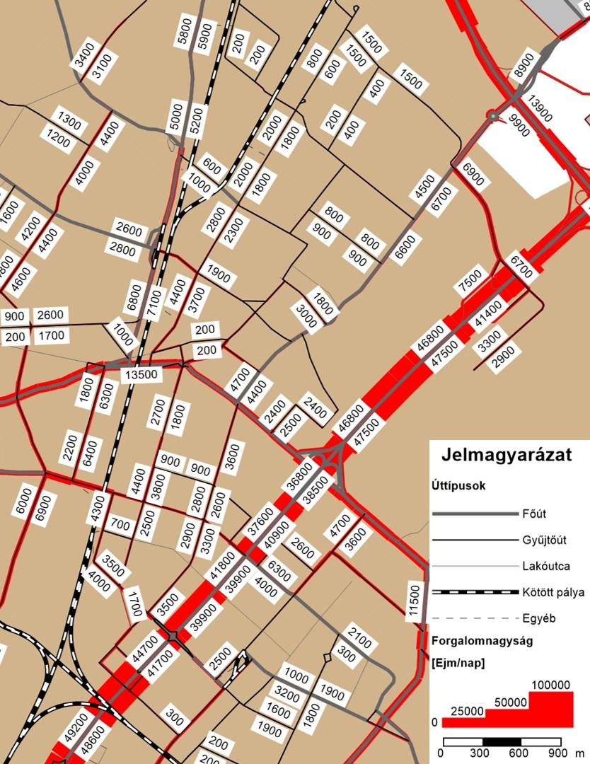 3.3.1.2 Forgalmi viszonyok A vizsgált terület közútjait forgalmi terhelés szempontjából az alábbi három fő kategóriába sorolhatjuk a 2016. évi adatok alapján (jellemző elemekkel): ÁNF > 10.