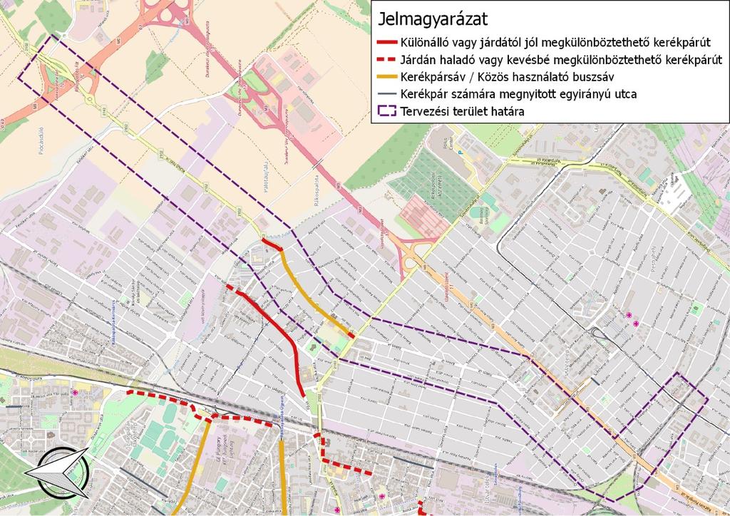 Fóti út Szentmihály út és Szilas-patak közötti szakaszán kialakított kétoldali kerékpársáv; Fő úton a Karácsony Benő parktól a