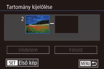 Képek kiválasztása egyenként Válassza a [Választ] beállítást. zzválassza ki a [Választ] beállítást a A menü használata (= ) eljárását követve, majd nyomja meg a [ ] gombot. Válasszon egy képet.