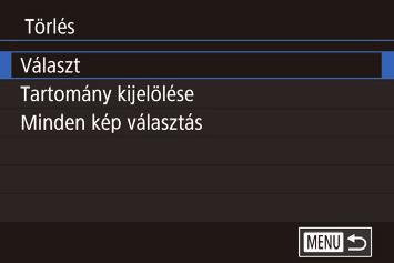 Több kép törlése egyszerre Képek törlése Egyszerre egy felesleges képet választhat ki törlésre. Legyen körültekintő a képek törlésekor, mert a törölt képek nem állíthatók vissza.