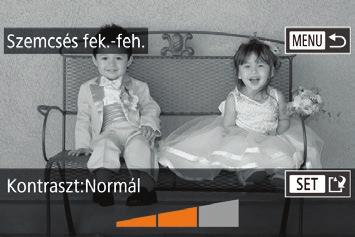 Szűrőeffektusok alkalmazása Alkalmazzon a [ ], [ ], [ ], [ ], [ ], [ ] és [ ] módoknak megfelelő szűrőeffektusokat, és mentse el az így kapott képeket külön. Válasszon ki egy effektust.