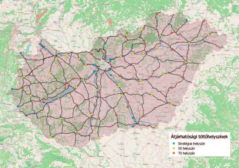 FÓKUsZBAN Országos átjárhatóságot biztosító töltőállomás-helyszínek országos lefedettséget.