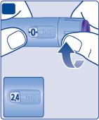 Ha az adagbeállító megáll 3,0 előtt, akkor az injekciós tollban már nem maradt elegendő oldat egy teljes, 3,0 mg-os adag beadásához.