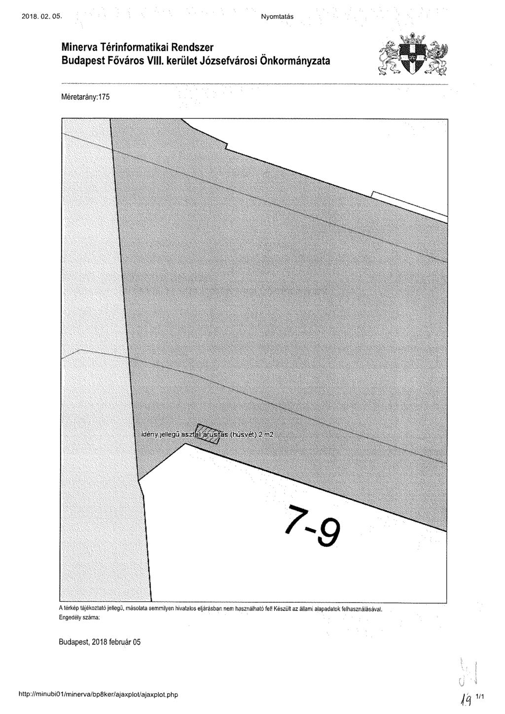 2018.02.05. Nyomtatás Minerva Térinformatikai Rendszer Budapest Főváros VIII.
