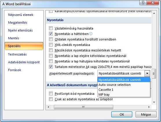 3 Kattintson a nyomtatónevek legördülő listájára. A lista a Windows operációs rendszerben telepített összes nyomtatót tartalmazza. Kattintson a készülék nevére.