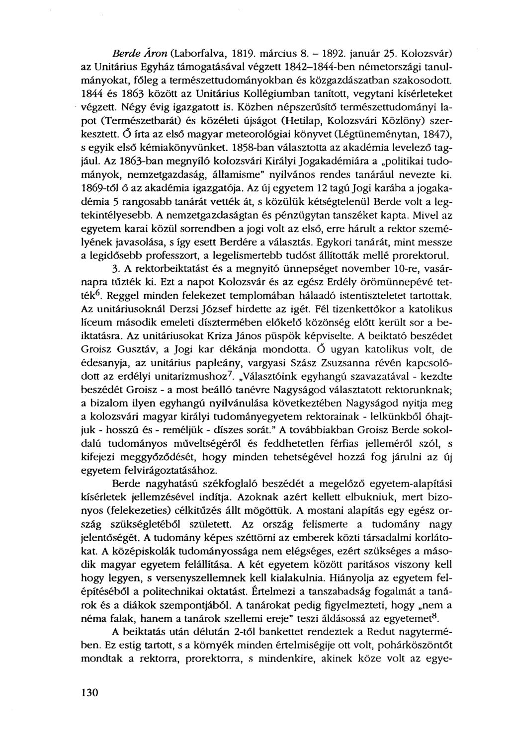 Berde Áron (Laborfalva, 1819- március 8. - 1892. január 25.