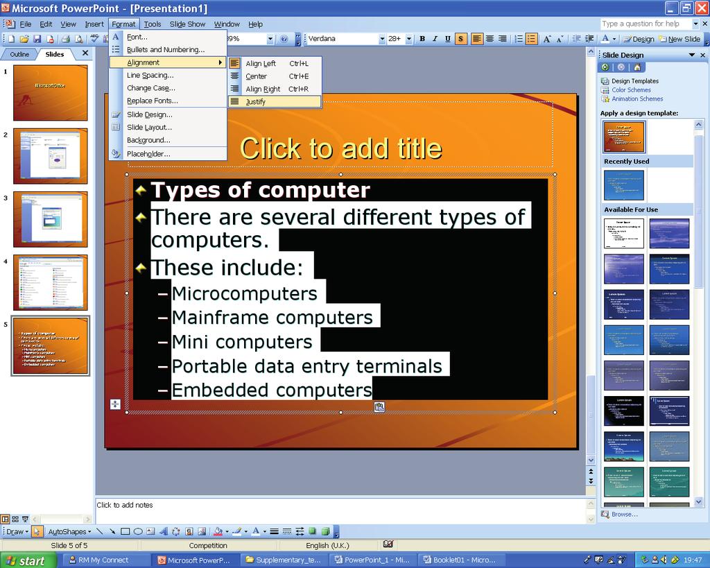 Picture 2 TANANYAGSEGÉDLET AZ INFORMATIKAI ANGOL SZAKNYELV TANÍTÁSÁHOZ B1 szint When describing you may need to use the following words or expressions: There is / There are On the left/right
