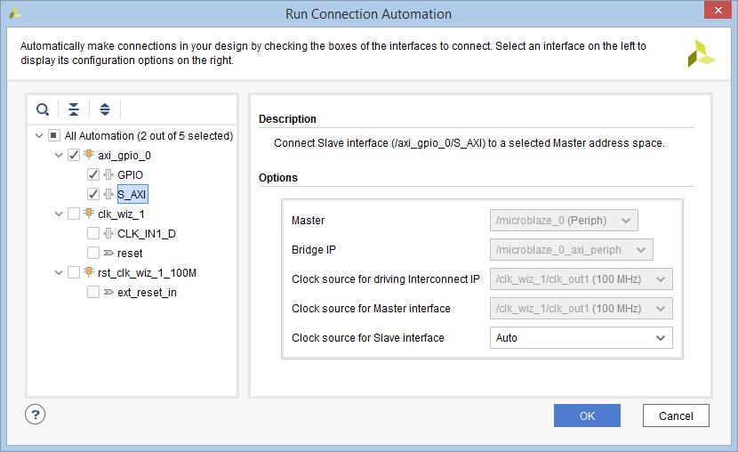 IP Integrator Block Design Tervezési segítség: Connection