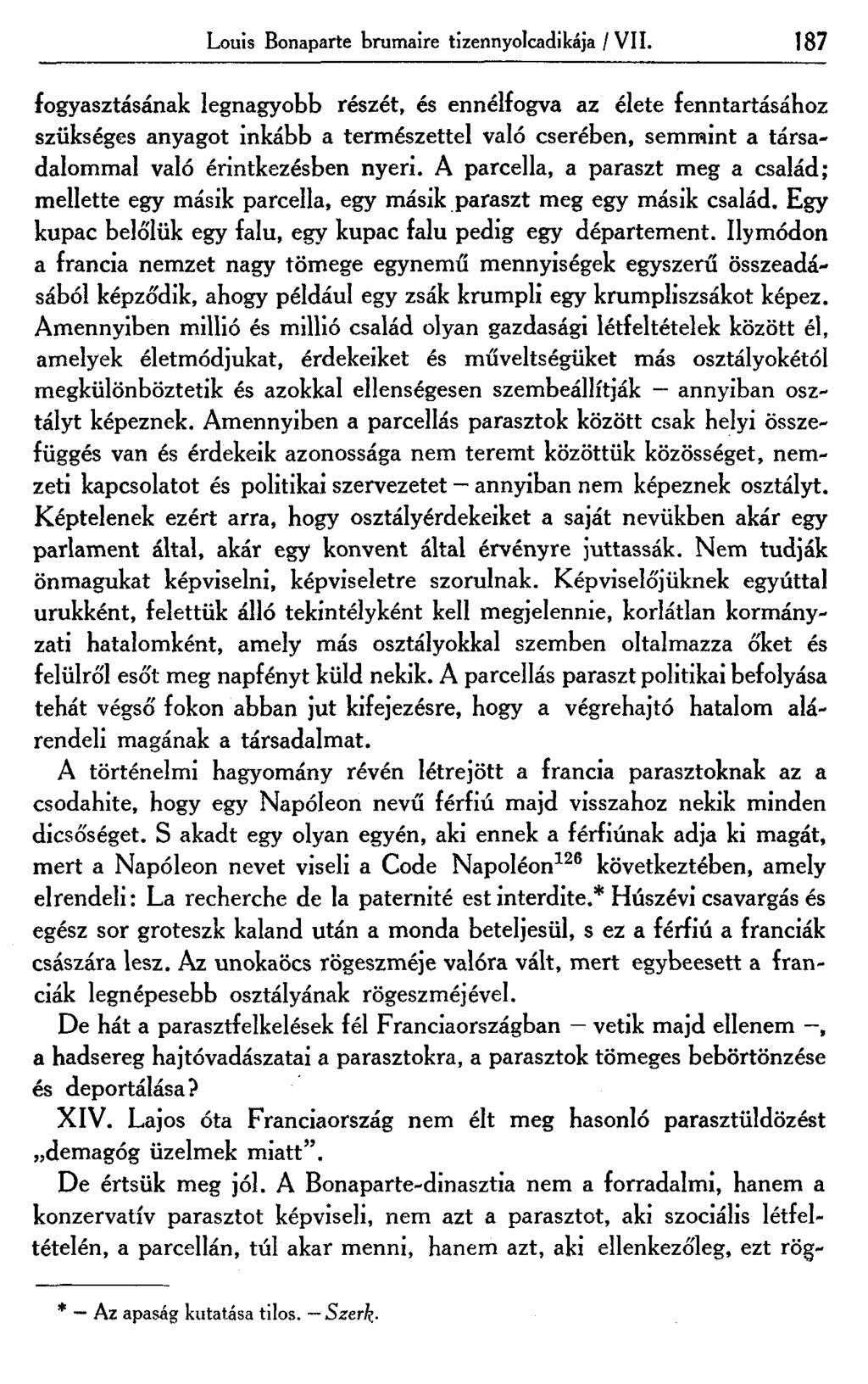 Louis Bonaparte brumaire tizennyolcadikája / VII.
