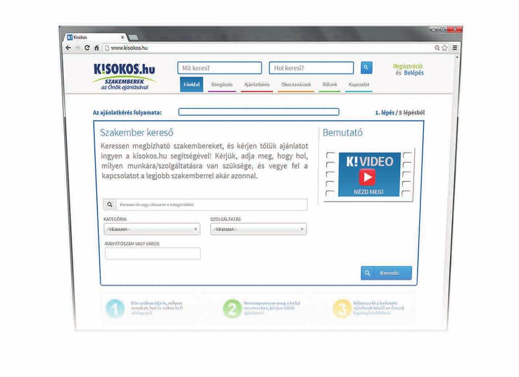 ONLINE A a nyomtatott kiadványokhoz hasonlóan, hatékony és funkcionális weboldal, amely egy egyedi kereső és ajánlatkérő rendszer!