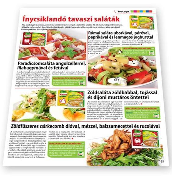 Színes RTV Recept-SAS Önálló, az ügyfél igényei szerint összeállított recept oldal, SAS-ként (Különleges hirdetési összeállítás) valósulhat meg.