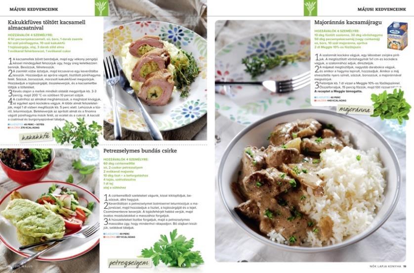 * Ennél a megjelenési formánál a szerkesztőségi tematika szerint készülő recept vagy receptek szponzorálhatóak meg, ezért értelemszerűen a megjelenő recept kiválasztása és a megjelenés mérete