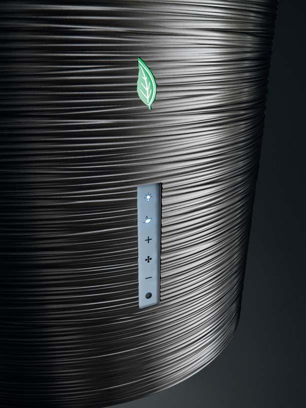 Twister Design Studio Rigo Alumínium bevonatú titánium Ionizációs rendszer a levegő tisztítására Perimetrikus elszívás LED világítás Kombinált, regenerálható Carbon.