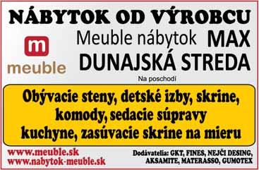 MKSREV66/0 Inzercia: Michal Andruch 00 Distribúcia: (.000 domácností/firiem) Každý týždeň: Mestá.: Dunajska Streda, Šamorín, Veľký Meder Obce-mestá (každý párny týždeň): M. a V.