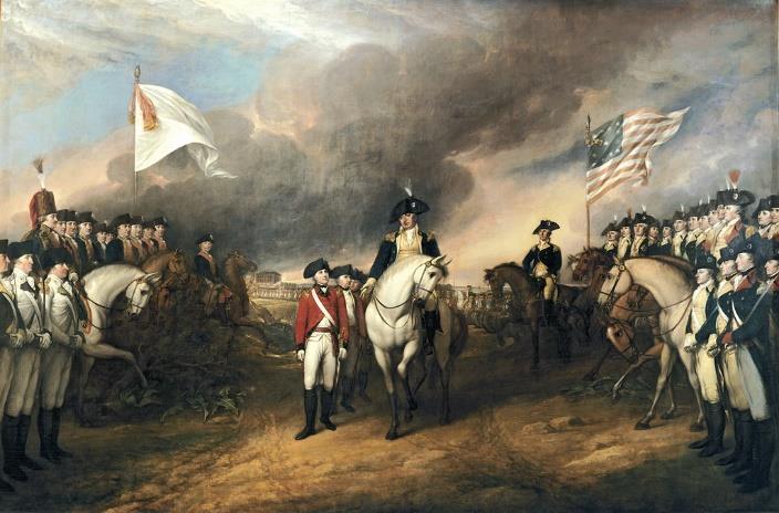 A britek yorktowni fegyverletétele. A Függetlenségi nyilatkozat aláírása. A brit hadsereg megadja magát Saratogánál.