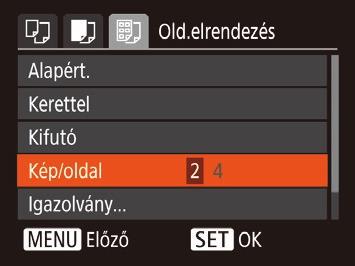 A papírméret és az elrendezés kiválasztása nyomtatás előtt 3 Válasszon egy papírtípust. A [ ][ ] gombokkal válassza ki a lehetőségek egyikét, majd nyomja meg a [ ] gombot.