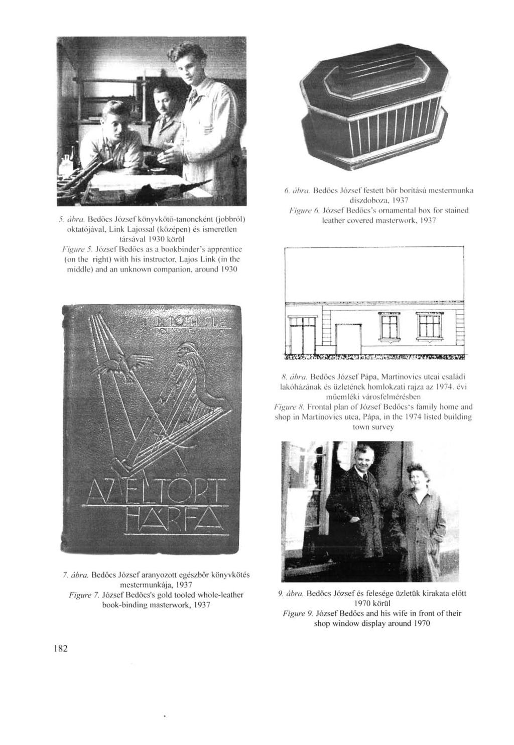 5. ábra. Bedöcs József könyvkötő-tanoncként (jobbról) oktatójával, Link Lajossal (középen) és ismeretlen társával 1930 körül Figure 5.