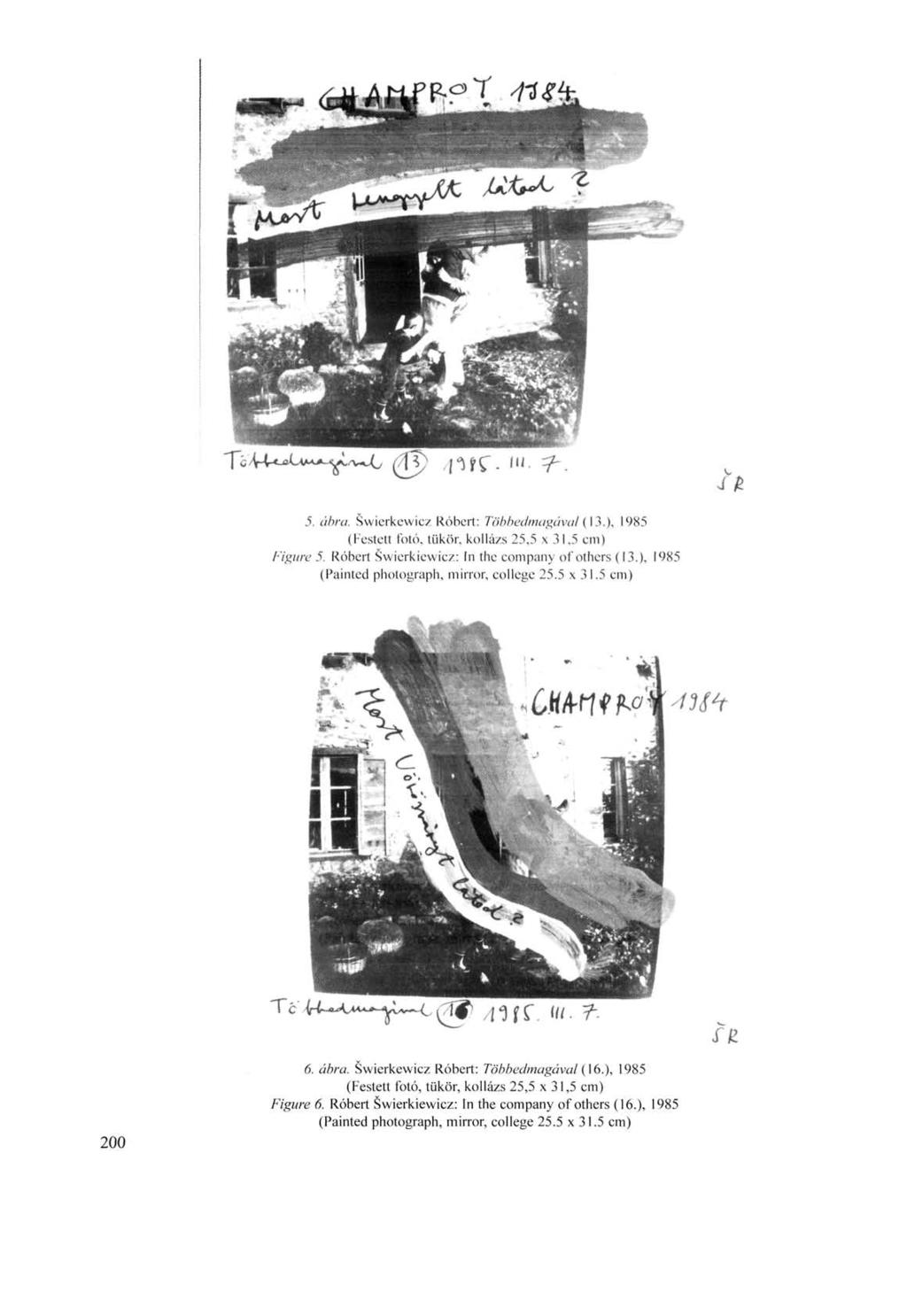 5. ábra. Swierkewicz Róbert: Többedmagával (13.), 1985 (Festett fotó, tükör, kollázs 25,5 x 31,5 cm) Figure 5. Róbert Swierkiewicz: In the company of others (13.