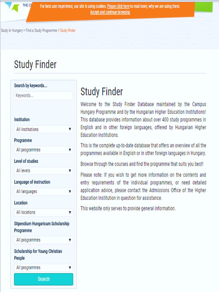 SH intézményi aktualitások, tudnivalók Az SH jelentkezők 3 %-a fizetne is a képzésért Study Finder elérhető http://studyinhungary.hu/ oldalról Studyinhungary látogatottság: 217.12.1.-218.