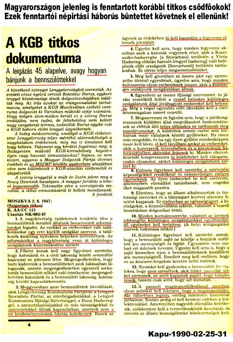 II. BÜNTETNI KELL AZ ALÁBBI TITKOSZOLGÁLATI TEVÉKENYSÉG FOLYTATÓIT: 3/9.