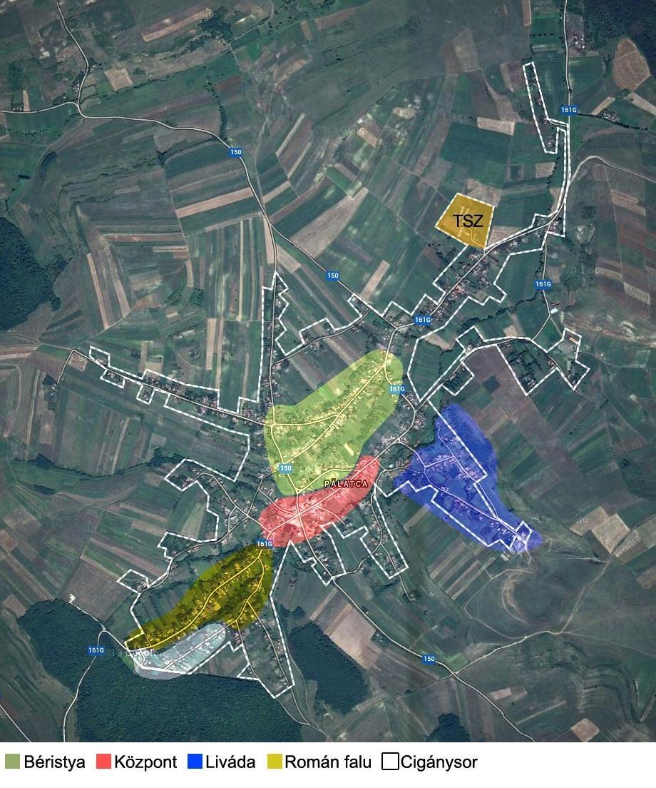 1. térkép: Magyarpalatka felülnézeti