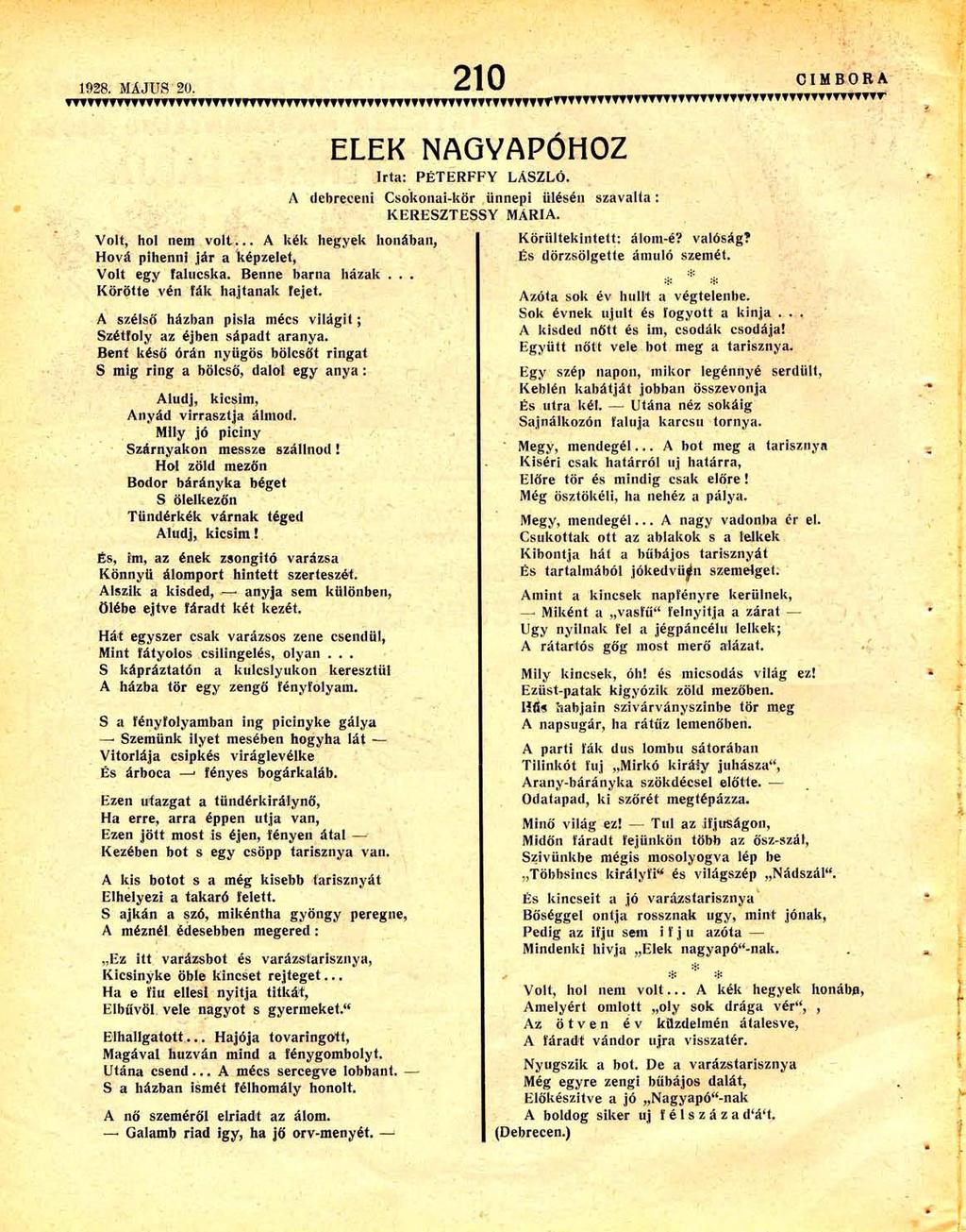 Cimbora, 1928. VII.