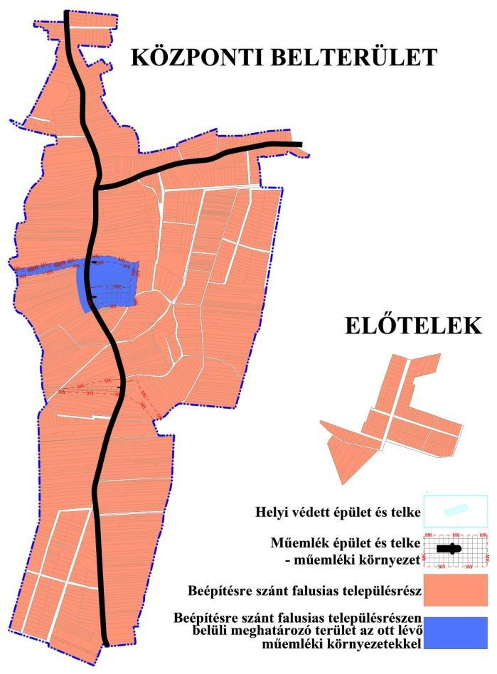 A beépítésre szánt falusias településrészen