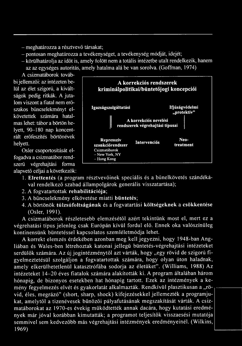 Represszív szankciórendszer Csizmatáborok - New York, NY - Hong Kong A korrekciós nevelési rendszerek végrehajtási típusai Intervenciós Ifjúságvédelmi protektív Neotreatment 1.