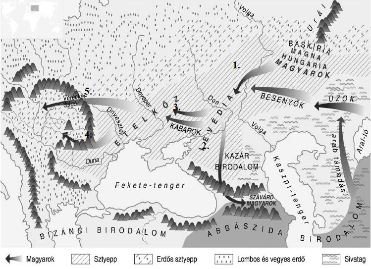 A középkori magyar történelem Érettségi feladatok gyűjteménye 27 39. A feladat a magyar őstörténettel kapcsolatos. (K/3) Oldja meg a feladatot a források és ismeretei segítségével! (Elemenként 1 pont.