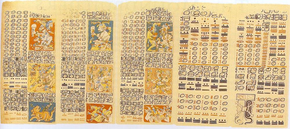 Ókor Közép-Amerika Maják Drezdai-kódex (Drezdai Királyi Könyvtár) Fo ként csillagászati (ido számítás, bolygók