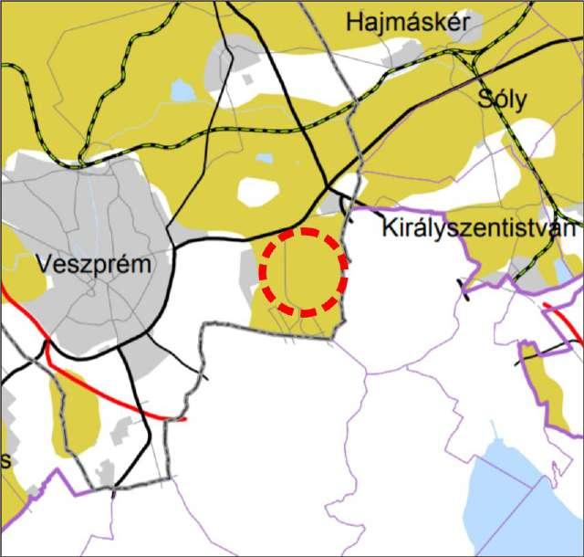 30. ábra - Tájképvédelmi szempontból kiemelten kezelendő terület övezete a megyei