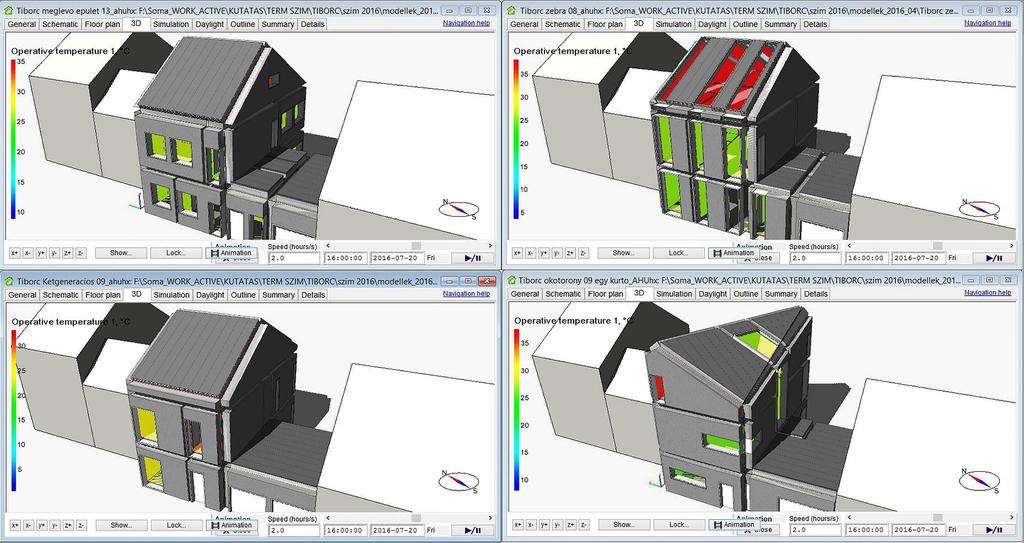 4 model versions 3d energy and comfort modells