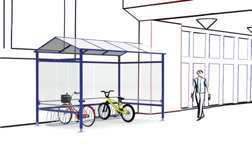 A standard buszmegállók, dohányzó pavilonok vázszerkezete 80x80 mm zott acél zártszelvény. A talaj egyenetlenségeinek kiküszöbölésére szintezhető talpszerkezettel. Alapterülete 4 x 2,2 x 2,7 m.