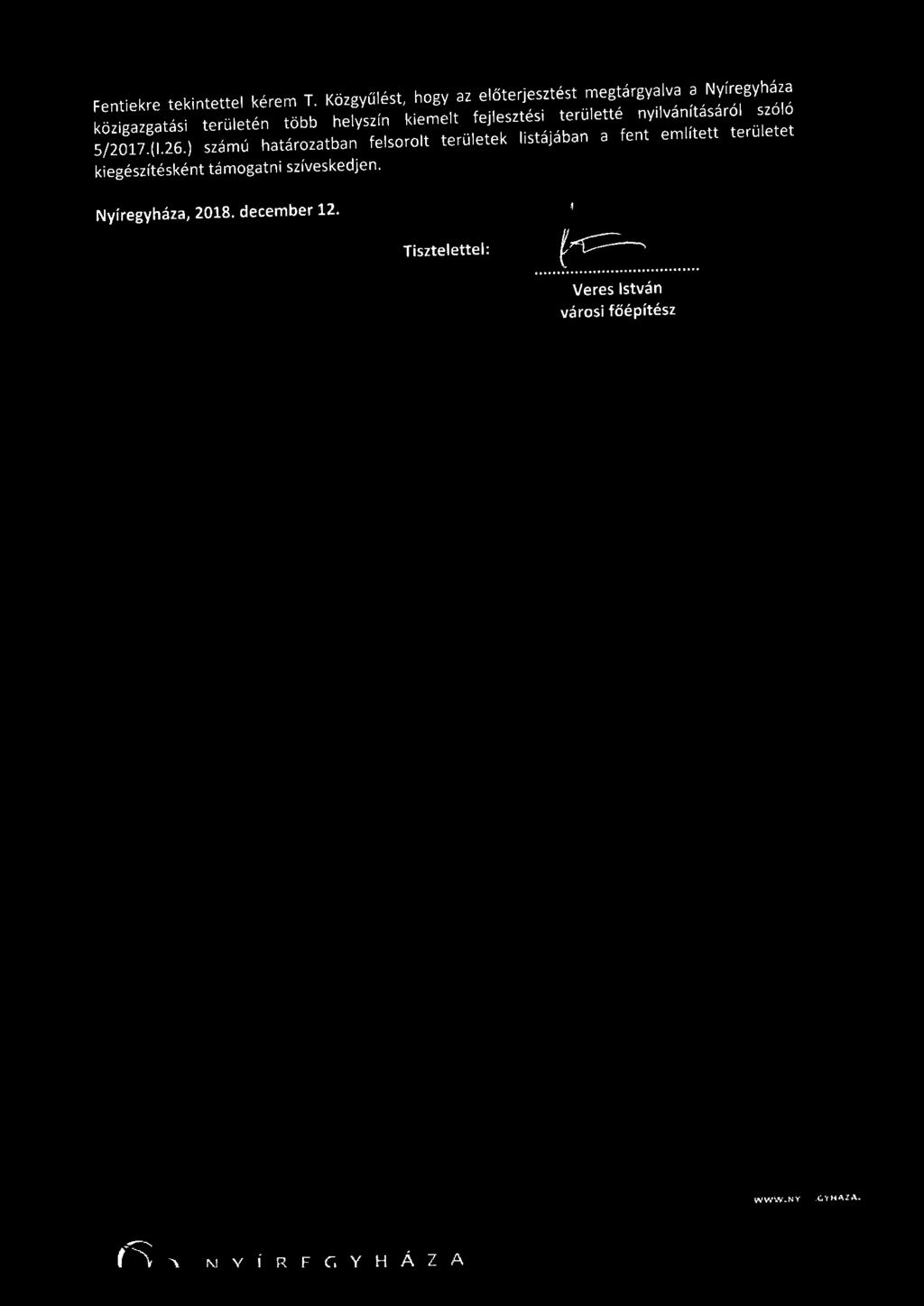kiemelt fejlesztési területté nyilvánításáról szóló 5/207.(.26.
