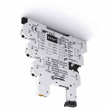 biztosító modul EMR és SSR: tápfeszültség: 12-24 V AC/DC Csavaros vagy push in csatlakozó kapcsok 93.68 csavaros csatlakozás 93.