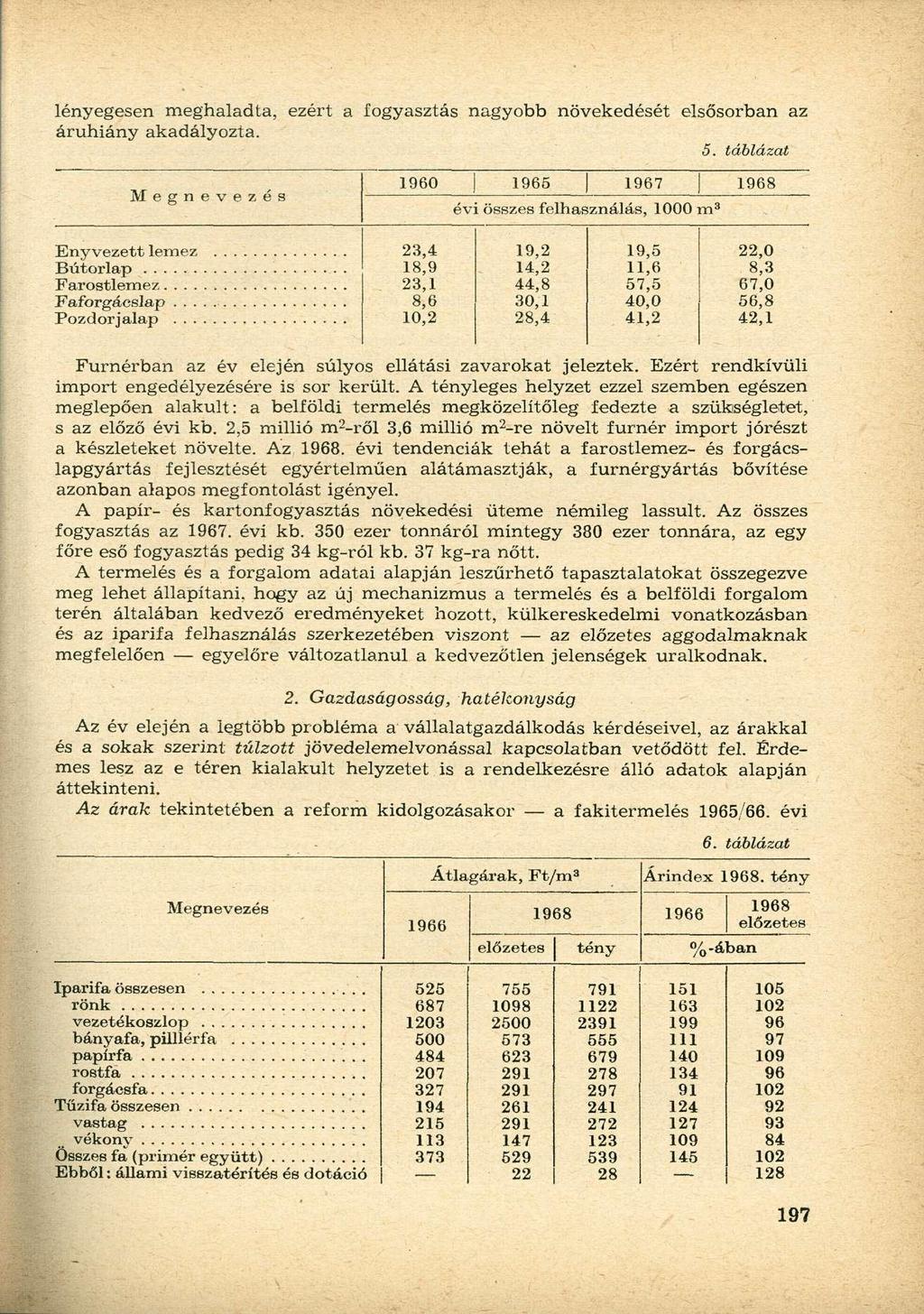 lényegesen meghaladta, ezért a fogyasztás nagyobb növekedését elsősorban az áruhiány akadályozta. 5.
