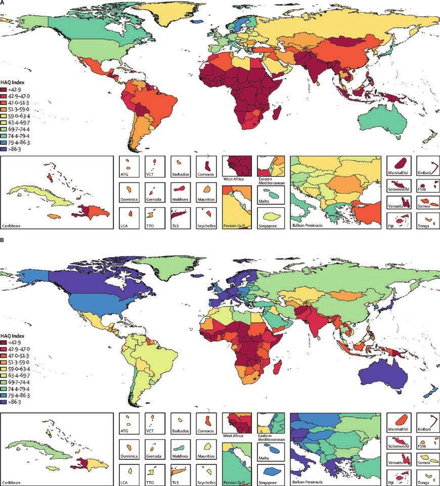A legnagyobb alul-teljesítők Ázsiából kerültek ki: Indonézia, Fülöp-szigetek, India és Brunei, amíg Afrikában Botswanának, Dél-Afrikának és Lesothonak volt a legnagyobb lehetősége a növekedésre.
