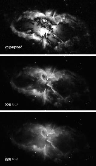 242 Meteor csillagászati évkönyv 2010 majd a három felvételt a megfelelô színekkel jelenítjük meg, a szemünk számára elfogadható színvisszaadást kapunk.