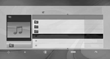 MUSIC LIST (ZNLISTA) Az USB-memóriaegységen lévő zeneszámok lejátszhatók. A megvásárolt zenei fájlok (*.MP) szerzői jogvédelem alá eshetnek.