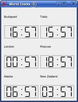 A korábban elkészített DigitalClock osztályt kiegészítjük egy új adattaggal (mtimezone), amely jelzi az adott DigitalClock példány időeltolódását a Greenwich Mean Time (GMT) időhöz képest, valamint