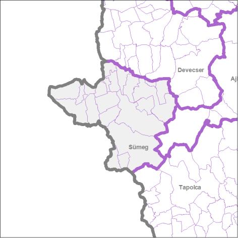 Sümeg várostérsége Pozícionálás Veszprém megye egyik legkisebb téregysége, ahol a megye területének 6,6%-án él a lakosság 4,4%-a, 16 ezer fő. Népessége átlagot meghaladó mértékben csökken.