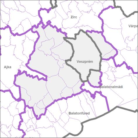 Veszprém város, Veszprém várostérsége Pozícionálás A megye legnagyobb térsége, ahol a terület 14%-án a lakosság 22%-a, 81 ezer fő él.