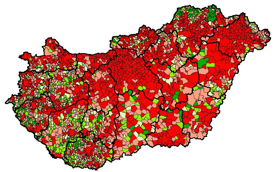 2. ábra Ökológiai lábnyom (zöld országos érték alatt, piros országos érték felett) A koncepció készítését megalapozó helyzetfeltáró tanulmány részletesen áttekintette Veszprém megye környezeti